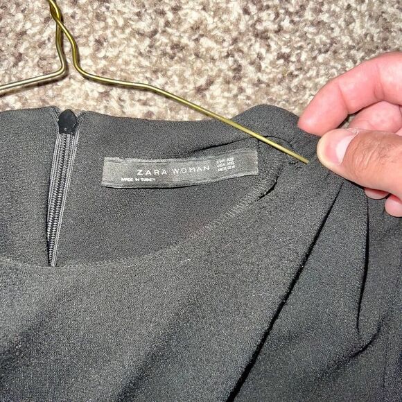 ZARA Women's Black Tassel Dress with Short Sleeves Size XS - Picture 2 of 9